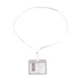 thumbnail image 4 of 10x Porta tarjetas de identificación de crédito de bolsillo para tarjetas de identificación, estuche para pases con correas para el cuello, azul gris SM SunniMix Titulares de tarjetas de identificación de acrílico, 4 of 8