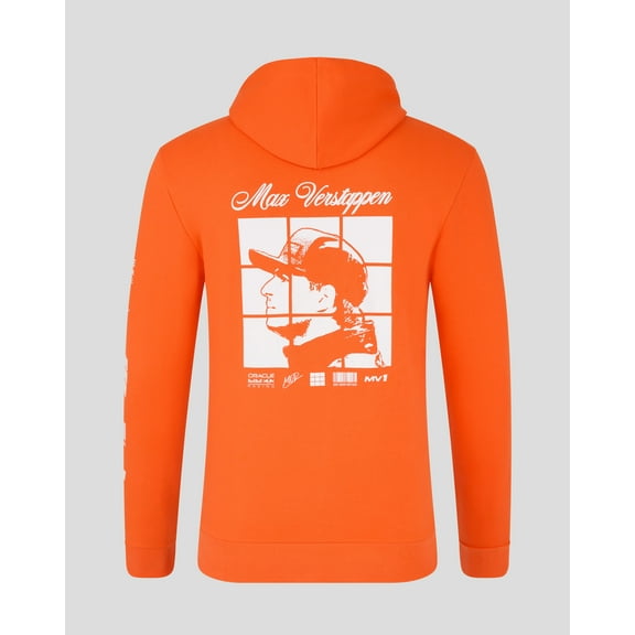 Red Bull Racing F1 Max Verstappen Puzzle Pullover Hoodie - Exotic Orange