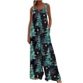 thumbnail image 6 of pstuiky Christmas Outfits for Women, Women Christmas Overalls Print Loose Adjustable Overalls Wide Leg Belt Pocket Overallschristmas Jumpsuit for Women, 6 of 9