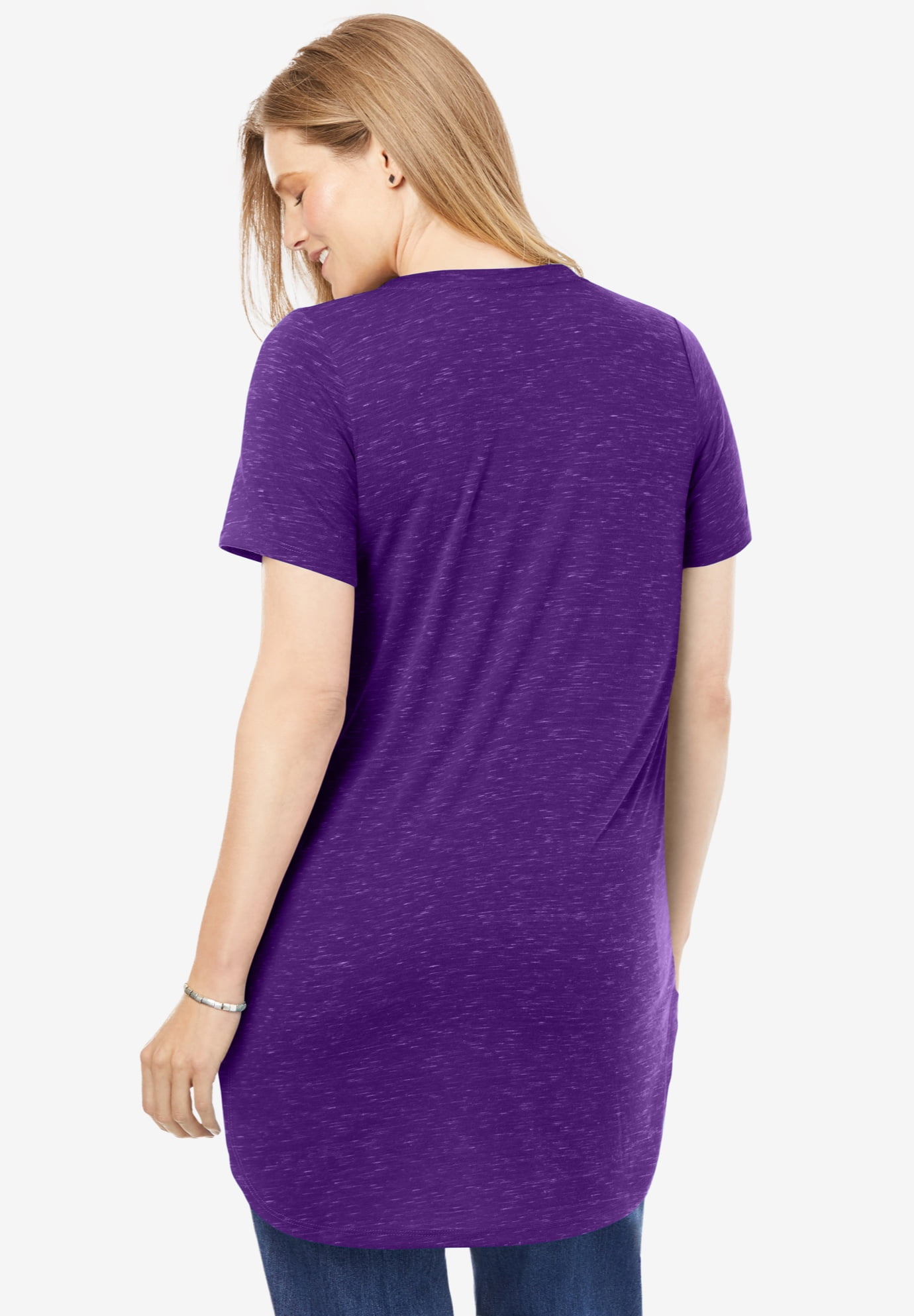 Plus Size Marled V-Neck Tunic - image 2