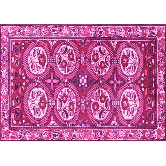 Ahgly Company Indoor Rectangle Persian Pink Traditional Area Rugs, 7' x 9'