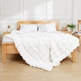 thumbnail image 2 of White Faux Fur Throw Blanket Cozy White Bubble Soft Fuzzy Thick Living Room Blanket for Couch Sofa Bedroom Plush Fluffy Warm Blanket for All Seasons Luxury Throw Blanket 50x60 Inch, 860gsm, 2 of 14