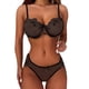 thumbnail image 1 of Gibobby Lencería sexy de mujer tanga Pijama de encaje floral transparente sexy Conjunto de lencería de cintura alta Sujetador y panty Ropa de dormir de dos piezas(Negro M), 1 of 5