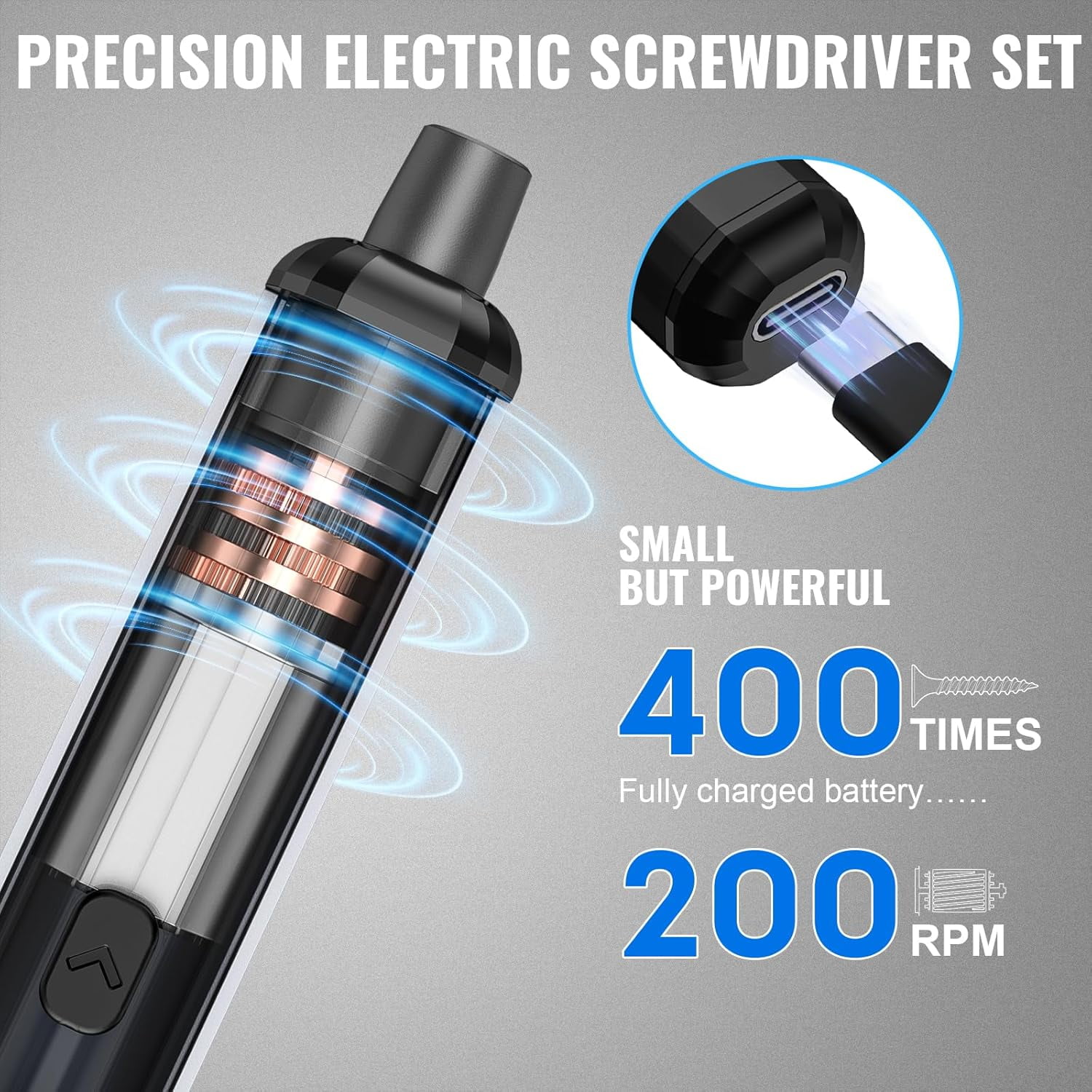 Mini Electric Screwdriver, 3.7V Precision Screwdriver Set Cordless Screwdrivers Rechargeable 72 In 1 Magnetic Bit Repair Tech Tool Kit for Electronics Computer Phone Laptop Camera RC Car Watch Glasse