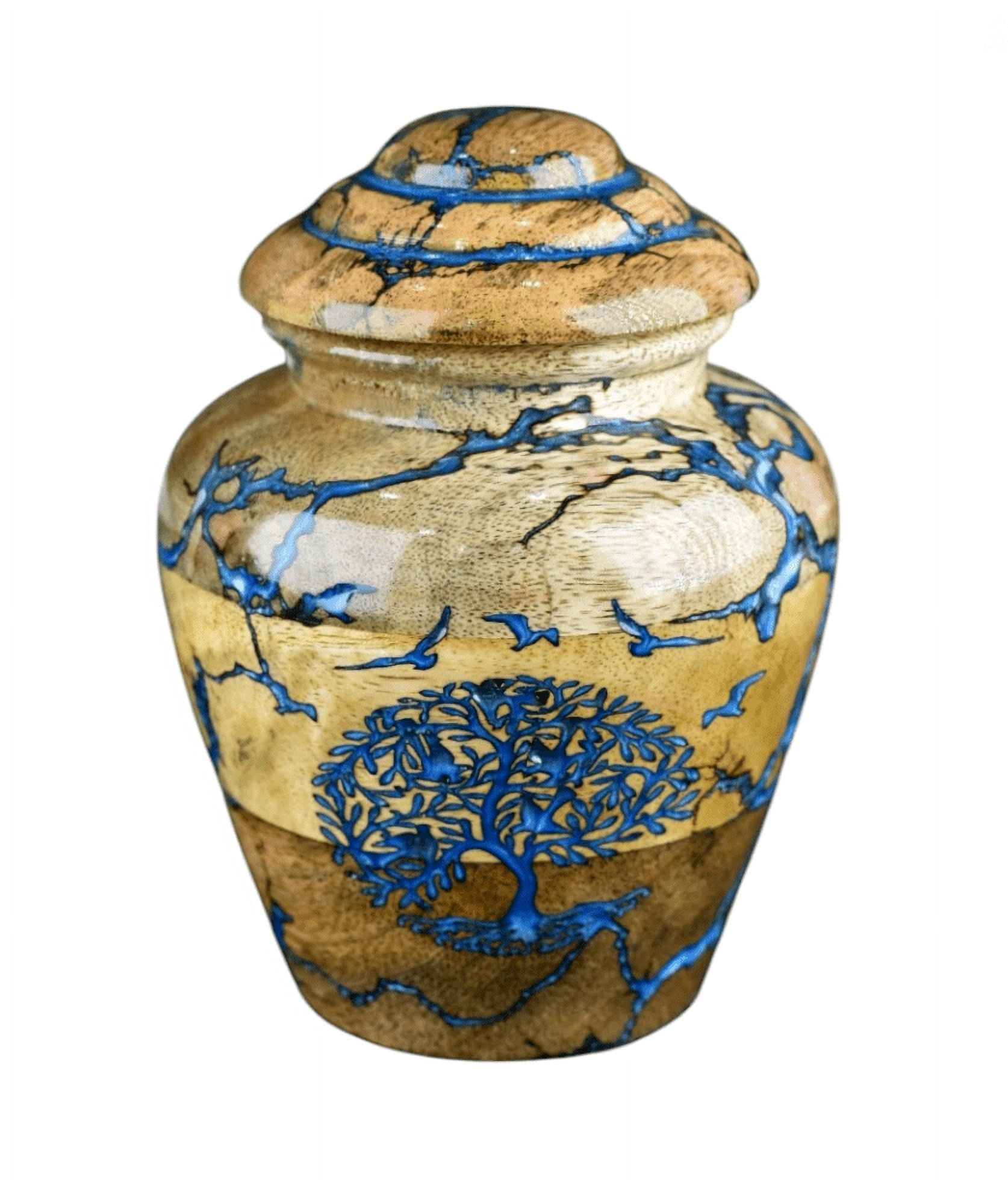Cremation Urn For Pets Ashes - Wooden and Resin Urn Box For Dog Ashes Urn For Cats Ashes Urn - Handmade