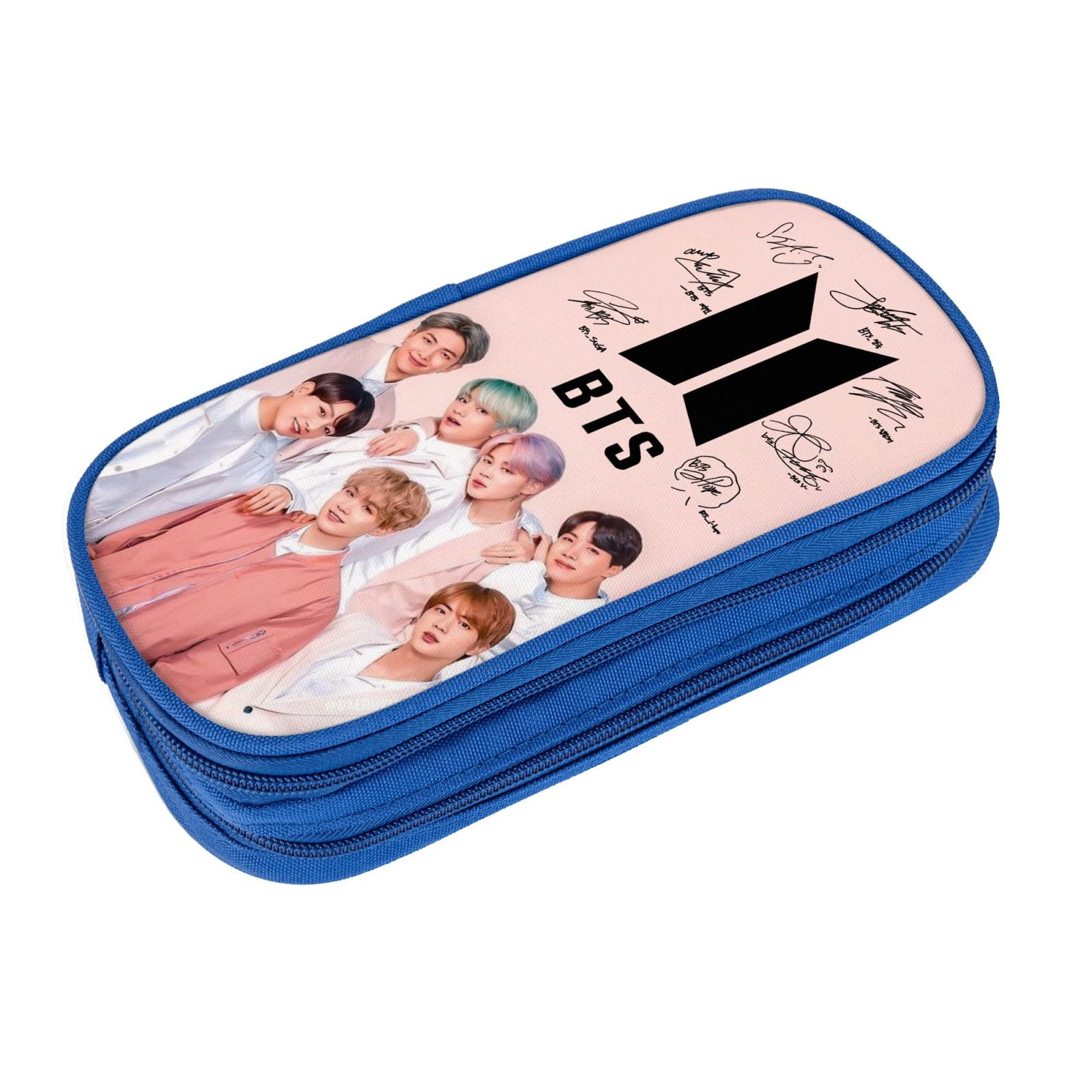 Kpop BTS Large Pencil Case Durable Pencil Pouch with Big Capacity Minimalist Portable Stationery Bag Aesthetic Zipper Pencil Box for School College Student Office Supplies Girls Boys Kids Adult Walmar...