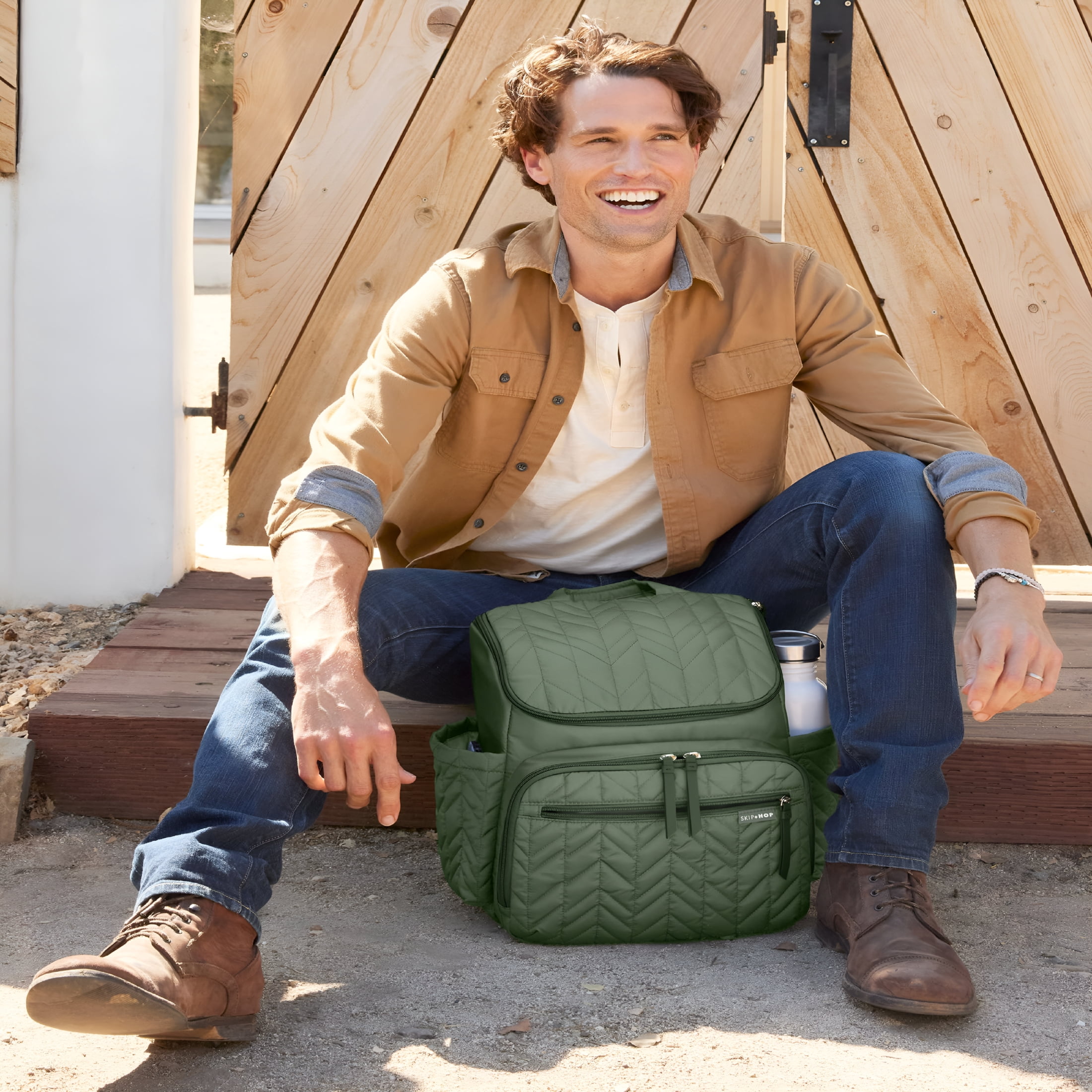 GASTROPOD 2026 New Quilted Sage Diaper Backpack Bag for Parents Large Diaper Bag Dipper Bag for Baby for Baby Care,Diaper Storage,Travel Convenience,Everyday Parenting Essentials