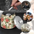 thumbnail image 4 of Yayeee Ashtray with Lid for Cigarette Smokeless Stainless Steel Home Ash Holder, Retro Christmas Holly, 4 of 7