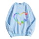 thumbnail image 1 of Gibobby Tops Mujeres Casual Sudadera casual con cuello redondo para mujer, sudadera de manga larga con estampado de amor, informal (Aqua, L), 1 of 4