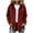 Wine, variant on Inleife Women's Corduroy Hooded Jacket, Button-Down Casual Shacket with Chest Flap Pockets & Long Sleeves