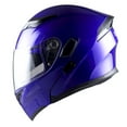 thumbnail image 2 of 1Storm Adult Motorcycle Modular Flip up Street Bike Full Face Dual Visor Helmet HB-B89CLS Glossy Blue, 2 of 5