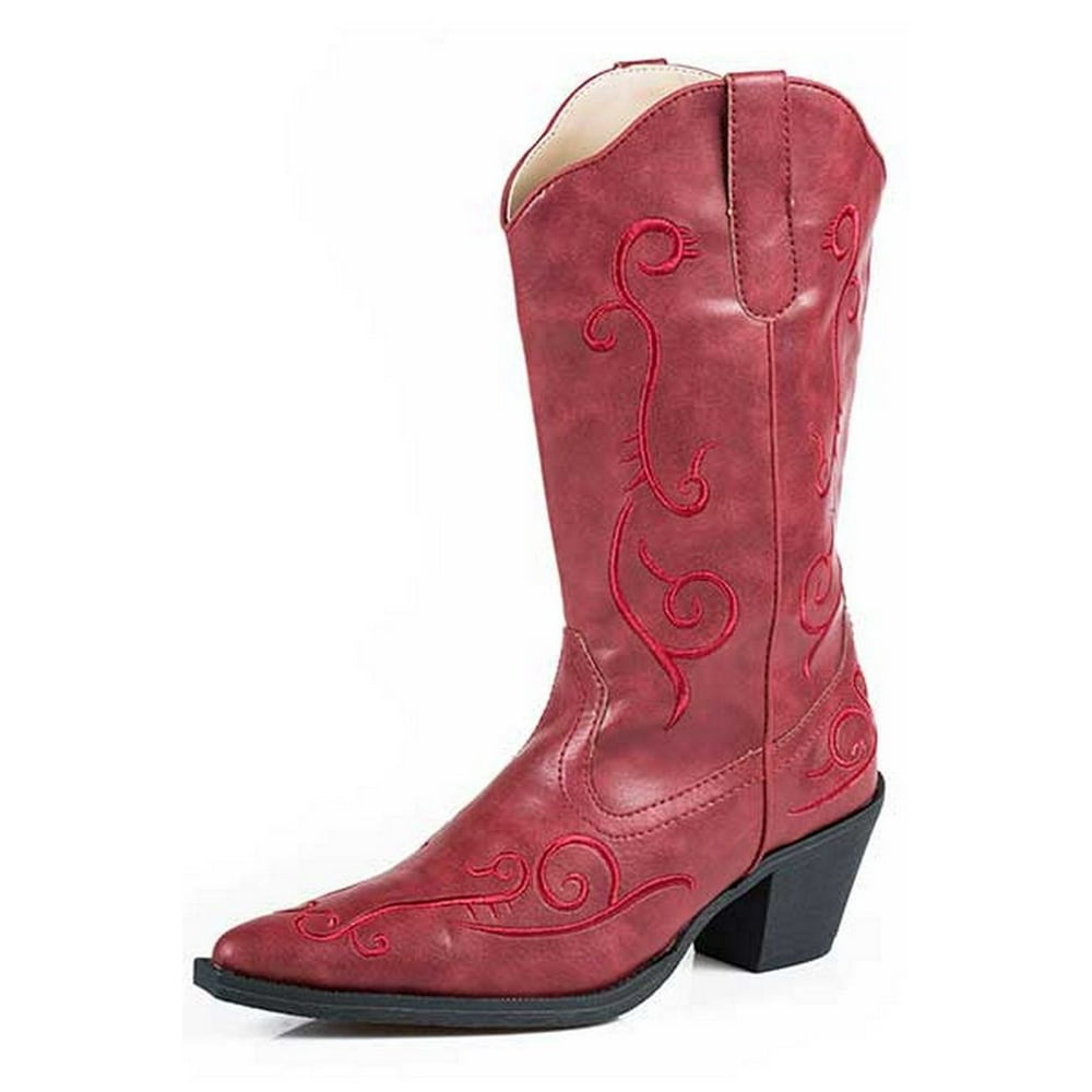 Roper - Roper Western Boots Womens Leather Floral Red 09-021-1556-1303 ...