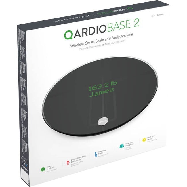 QardioBase 2 Wireless Smart Scale and Body Analyzer Volcanic Black