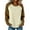 Beige, variant on Women's Long Sleeve T-Shirt, Color Block Raglan Sleeve Tee, Casual Oversized Round Neck Patchwork Top, Loose Fit Shirt for Spring Autumn Fall Beige L