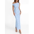 thumbnail image 4 of PRETTYGARDEN Womens Floral One Shoulder Maxi Dress Summer Spring Bodycon Ruched Side Slit Elegant Cocktail Party Dresses, 4 of 10