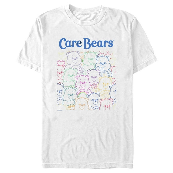 Men's Care Bears Bear Outlines  Graphic Tee White 2X Large