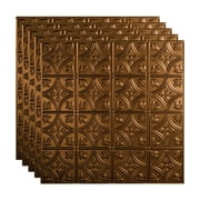 FASÄDE Traditional Style/Pattern 1 Decorative Vinyl 2ft x 2ft Lay in Ceiling Panel in Oil Rubbed Bronze (5 Pack)