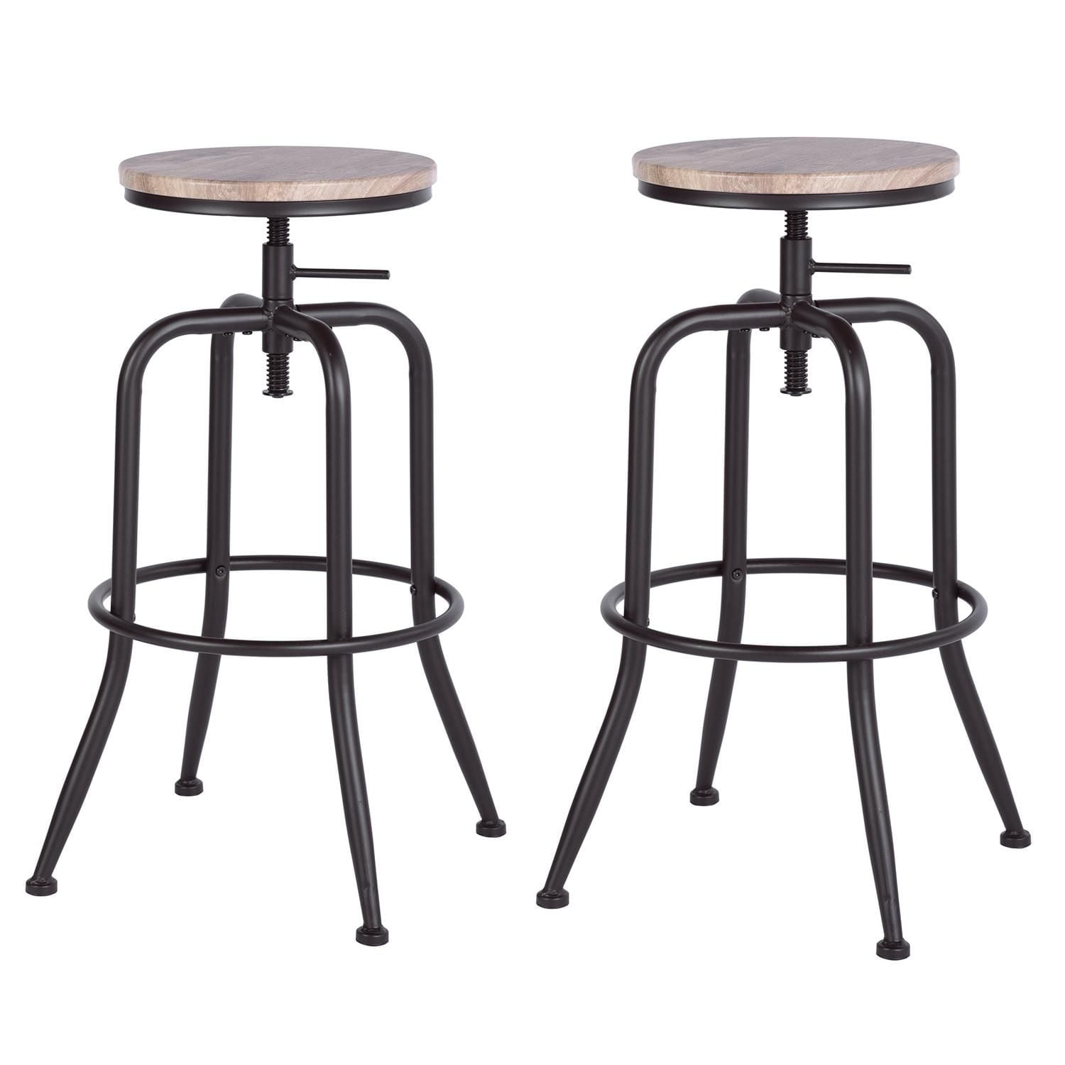 Homylin Ensemble de 2 barstools, chaises de comptoir modernes sans dossier à hauteur réglable de 27.2" à 30.3", ensemble de chaises de bar rondes pour cuisine, salle à manger, bar, pub, petit déjeuner