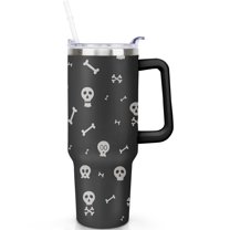 1pc Halloween-2 40oz Tumbler with Straw & Handle - Insulated Stainless Steel Cup | Holiday Gift for Man Women (Christmas, Valentine's, Birthday)