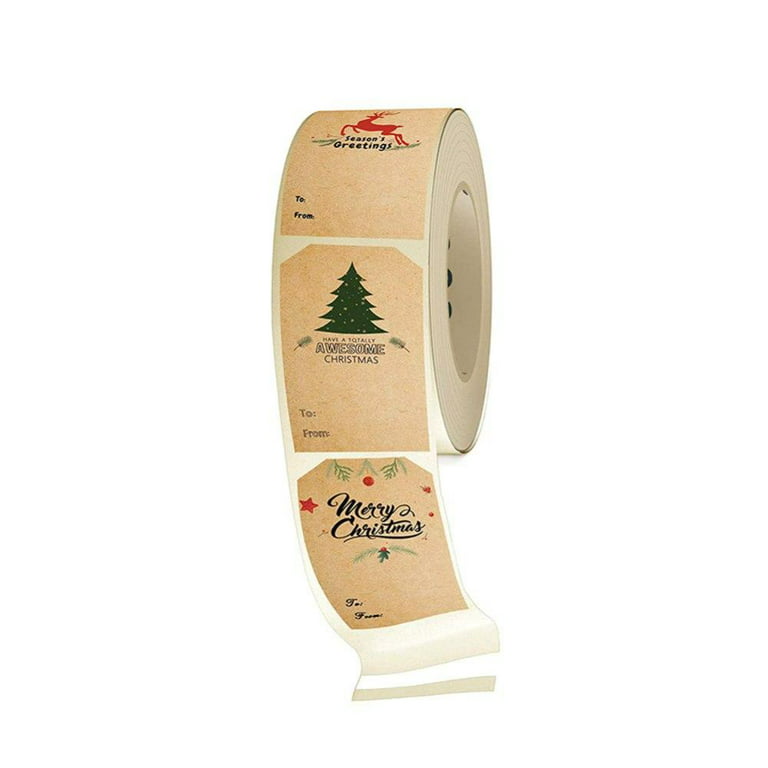 500-Pieces/Roll: Self Adhesive Tags Christmas Tags