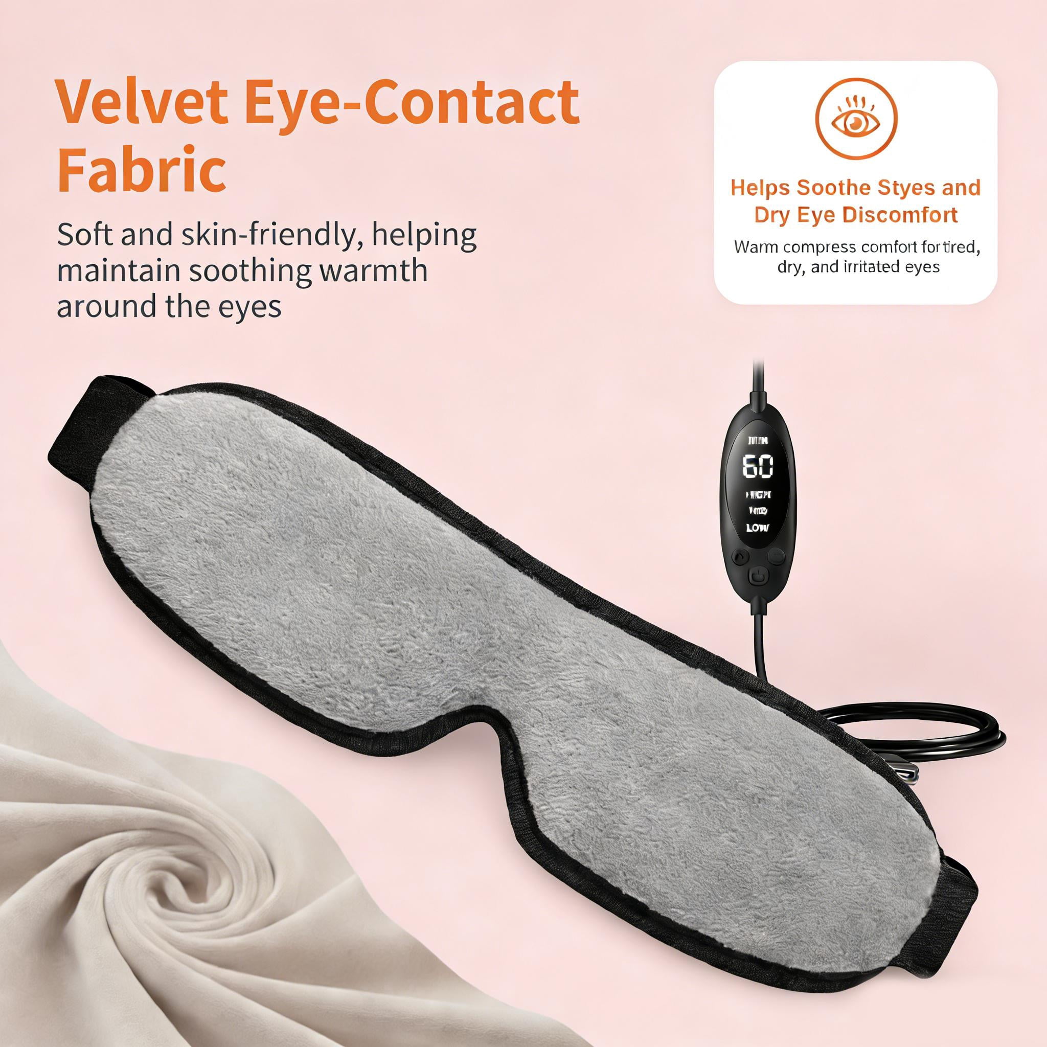 FACEMOON Heated Eye Mask, USB Warm Compress, Dry Eye Relief for Daily Use, Black