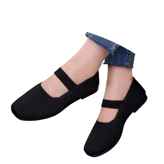 ibiyuan Wide Toe Box Sneakers Women Adjustable Upper Women's Walking Shoes Mesh Knitted Woven on Womens Sneakers Soft Hands-Free Platform Mary Janes Barefoot Shoe