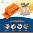 thumbnail image 6 of SunnyBay Microwave Heating Pad, Microwavable Cold or Heated Neck and Shoulder Wrap, Wheat-Filled Weighted Beanbag Pack for Moist Hot or Cold Therapy, 26x5 Inches, Orange, 6 of 15