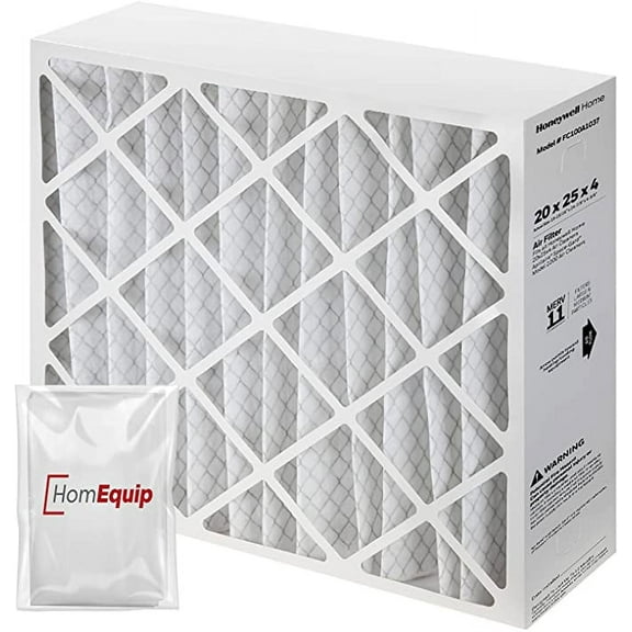 Honeywell FC100A1037 Furnace Filters, 20x25x4 Air Filter Replacement Merv 11 Filter Media with Homequip Disposal Bag
