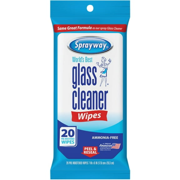 4 pk,Sprayway SW199R Glass & Surface Cleaner Wipe (20-Count)