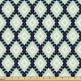 thumbnail image 1 of Ethnic Upholstery Fabric by the Yard, Modern Geometric Boho Tribal Diagonal Folk Shapes Funky Hippie Rhombs, Decorative Fabric for DIY and Home Accents, Pale Green Dark Indigo by Ambesonne, 1 of 5