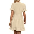 thumbnail image 6 of IROINNID Summer Dresses for Women , Women Outfits Dresses with V-Neck and Short Sleeve Summer Ruffled Sun dresses, 6 of 8
