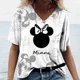thumbnail image 2 of Tops para mujer, camisetas con cuello en V en 3D con estampado de Mickey Mouse de Disney, ropa Harajuku, pulóver informal holgado de manga corta, camisetas con gráficos, 2 of 5