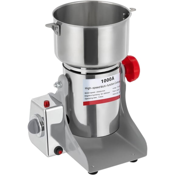 Grain Mill Grinder Electric 1000g  Spice Grinder 3600W Stainless Steel Pulverizer Dry Grinding Machine,Intelligent Timing Grist Mill for Wheat Corn Rice Pepper Herbs Coffee Beans