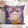 thumbnail image 6 of Cute Ghost Witch in Floral Garden Linen toss pillowcase Decoration pillowcase Gift preferred 18x18" Cushion cover 2 set Sofa pillowcase Sofa bedroom living room car, 6 of 8