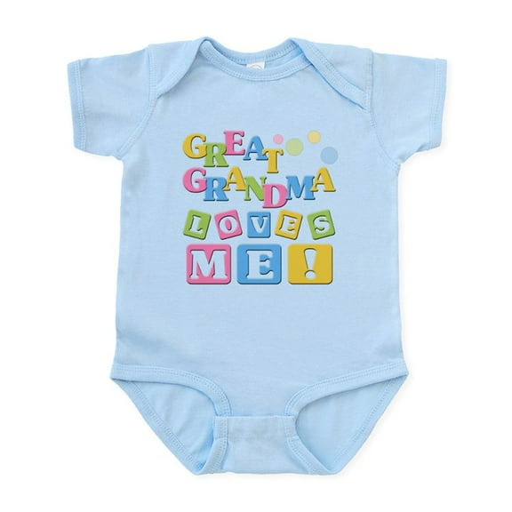 CafePress - Great Grandma Loves Me Body Suit - Baby Light Bodysuit, Size Newborn - 24 Months