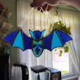thumbnail image 5 of Halloween Bat Window Hanging Acrylic Wall Art Decoration, Colorful Bat Suncatcher Ornament, Festival Hanging Sign Props for Home Window, Wall, Door, Indoor Outdoor Halloween Party Decor, 1PC Blue, 5 of 9