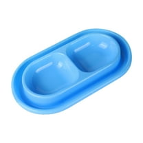 Cat Bowls for Food and Water Easy to Clean Ants Away Outside Pet Double Bowl Large Blue