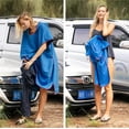 thumbnail image 3 of Winthome Surf Poncho Changing Robe with Hood and Pocket Quick Dry Lightweight Changing Towel Poncho Blue for Surfing Beach Swimming Outdoor Sports, 3 of 7