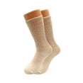 thumbnail image 3 of Mid Calf Crew Socks for Women Ecru Cotton Socks Size 9-11 6 Pairs, 3 of 6