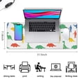 thumbnail image 5 of Long Mouse Pads for Desk,White Cartoon Dinosaurs Figures Pattern Desk Mats on Top Of Desks, Desk Mouse Pad Extra Large with 3mm Non-Slip Base and Stitched Edge for Gaming,Office,Work,Home 31.5"x11.8", 5 of 6