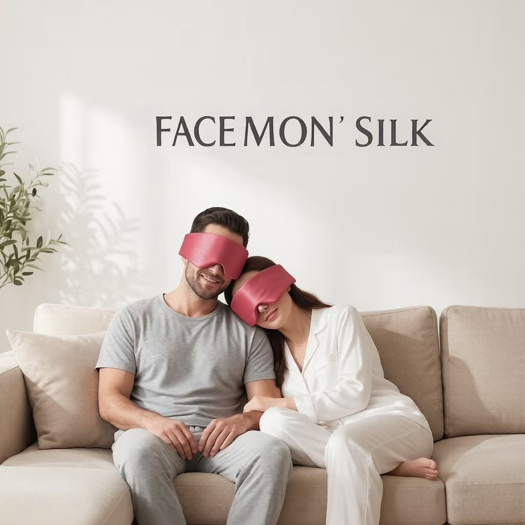 FACEMOON Ultra Slim 22 Momme 100% Mulberry Silk Eye Mask, Adjustable