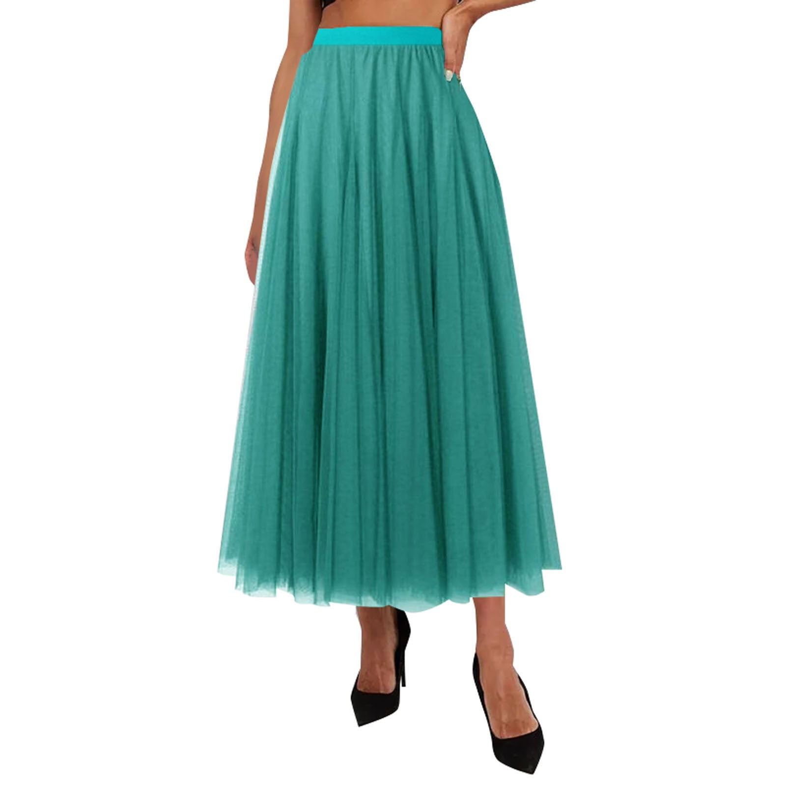 VUPSGEZ Knit Maxi Skirt Women'S Pleated Skirt Mesh Skirt Fairy