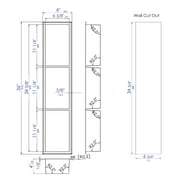 ALFI brand ABNP0836-BB 8 x 36 Brushed Black PVD Stainless Steel Vertical Triple Shelf Shower Niche