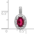 thumbnail image 3 of 925 Sterling Silver Diamond Created Ruby Necklace Charm Pendant Birthstone July, 3 of 7