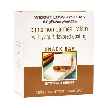 Weight Loss Systems - Protein Snack Bars - Cinnamon Oatmeal Raisin - with Yogurt Flavored Coating - High Protein - Low Calorie - Kosher - (Best Low Calorie Yogurt)