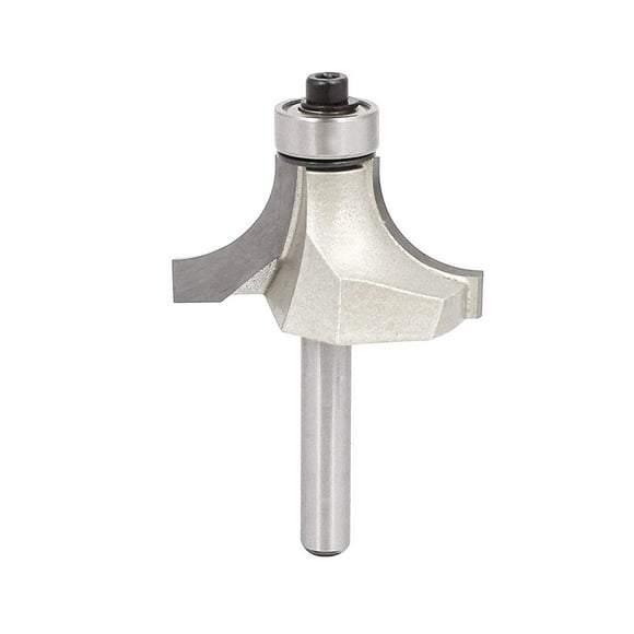 COMOK 1/4 x 1 Roundover Router Bit High Speed Steel Shank Woodworking Solid Carbide Top Ball Bearing Beading Router Bit