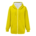 thumbnail image 4 of Niaviben Zip Up Hoodie Women Workout Jackets for Woman Sweatshirts for Women Womens Winter Coats Fall Jacket Pocket Drawstring Clothing Zipper Track Jacket Hooded Top Winter Coats for Women Yellow L, 4 of 5