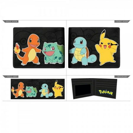 Pokemon Charmander Squirtle Bulbasaur Pikachu Group Bi-Fold Wallet