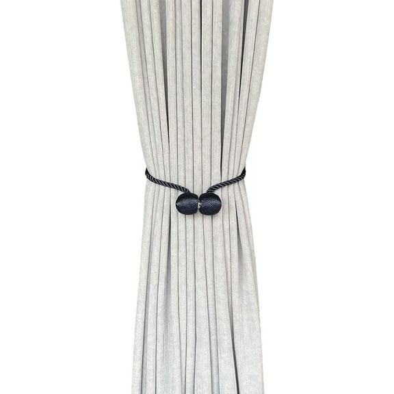 2 Pack Magnetic Curtain Tiebacks, Decorative Curtain Holdbacks for Window Décor (Navy Blue)