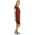 thumbnail image 3 of Bimba Womens Maroon Long Shirt Getting Ready Buttondown Night Sleepdress-6, 3 of 8